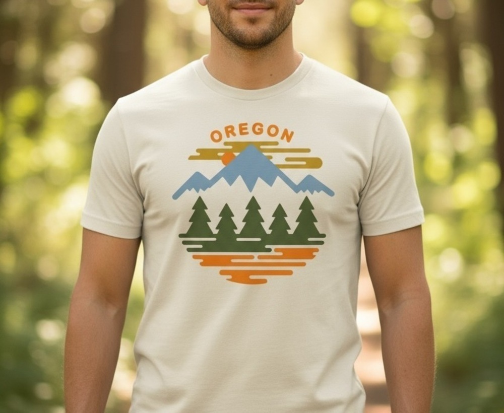 Oregon Fifty Ranges - Adult Oregon T-Shirt Natural